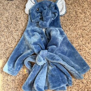 Blue Elephant Hooded Robe for Babies 0-9 Months